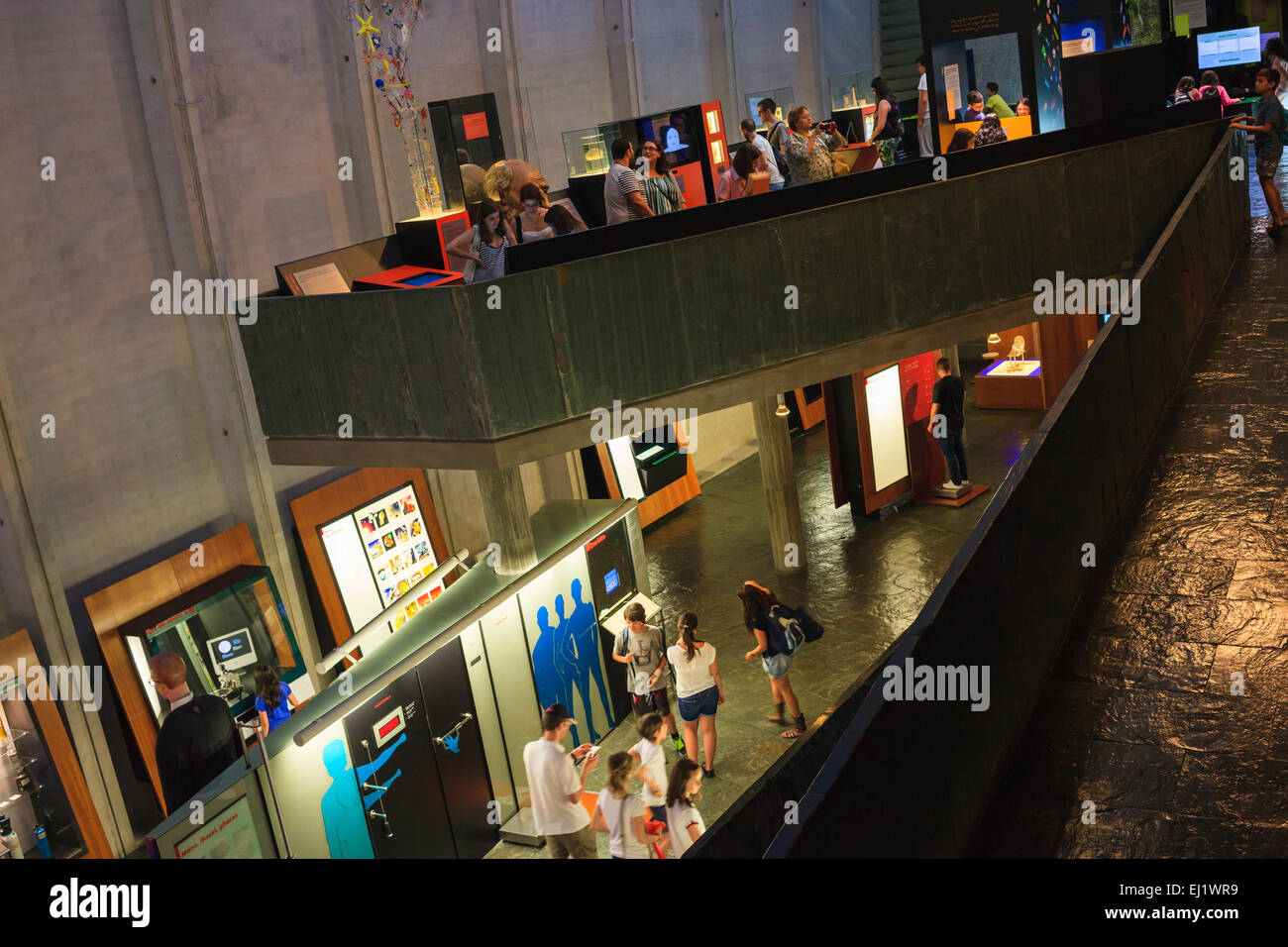 Students and tourists in the Domus or House of Mankind. A Coruña. Galicia. Spain. Stock Photo