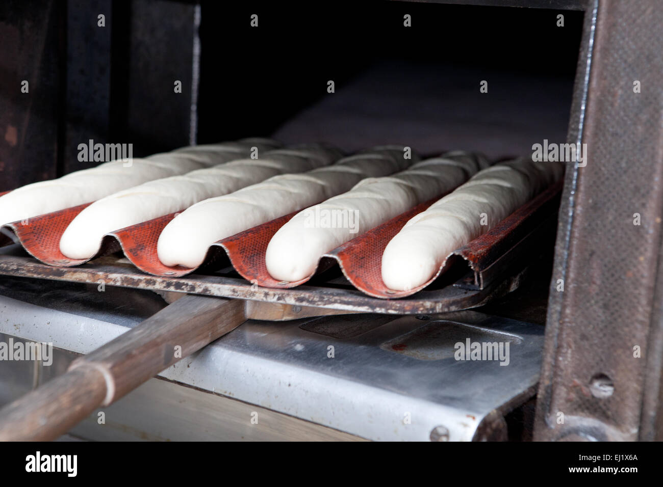 Manufacturing process of spanish bread Stock Photo Alamy