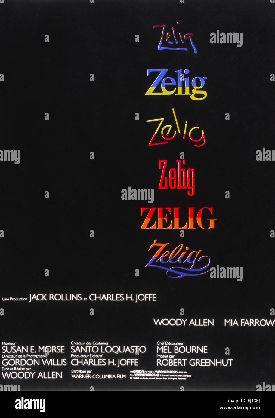 Zelig Year 1983 USA Director Woody Allen Movie poster (Fr Stock