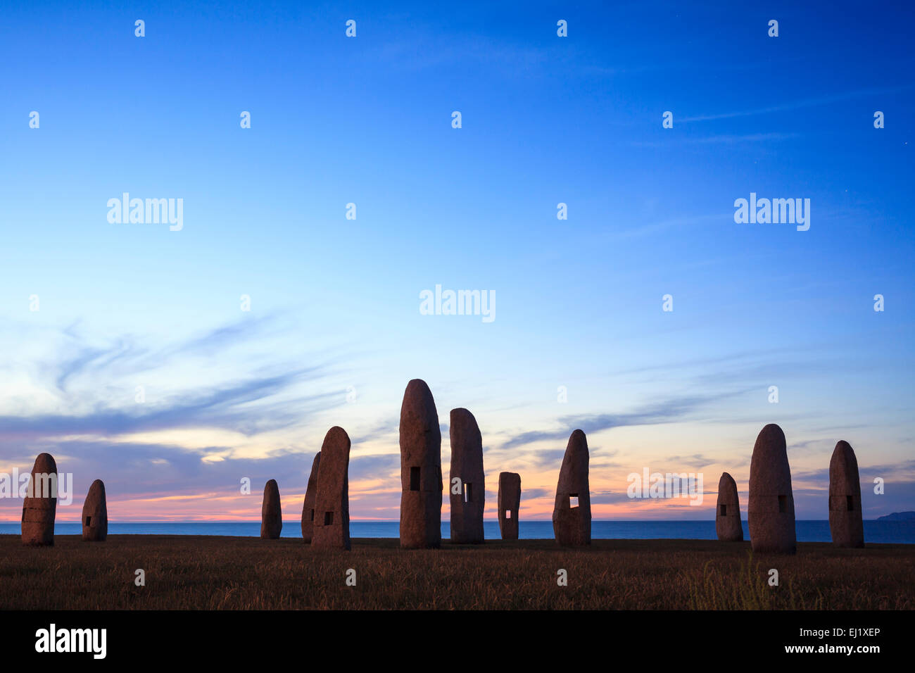 Menhir Monuments by Manolo Paz. A Coruña. Galicia. Spain. Stock Photo