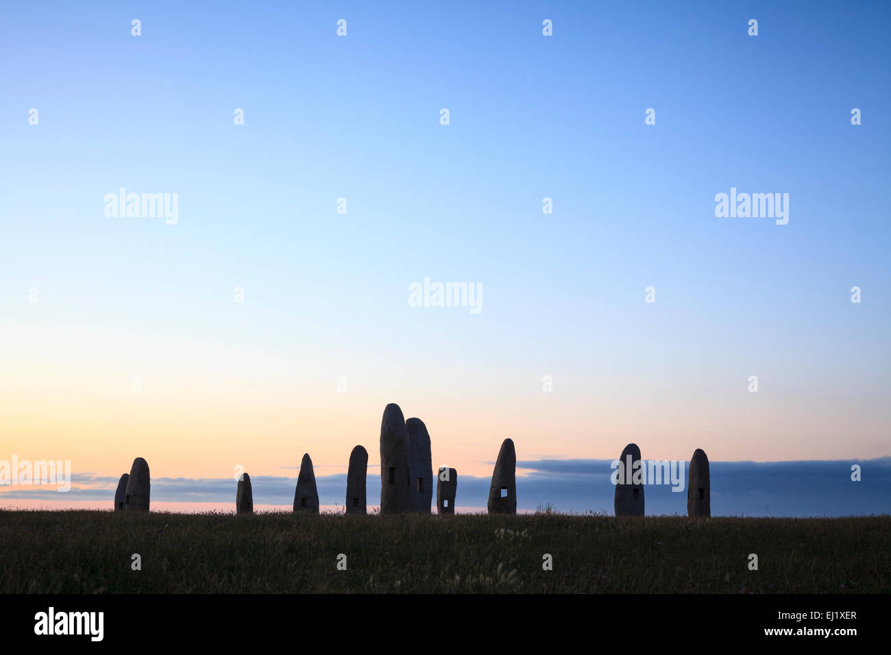 Menhir Monuments by Manolo Paz. A Coruña. Galicia. Spain. Stock Photo