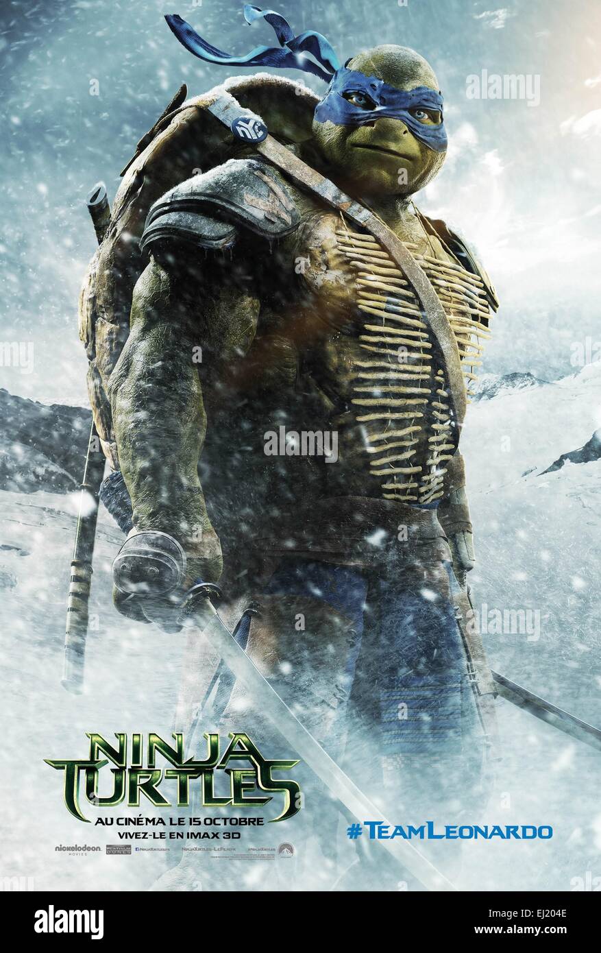 Teenage Mutant Ninja Turtles Year : 2014 USA Director : Jonathan Liebesman  Movie poster (Fr Stock Photo - Alamy, image size:877x1390