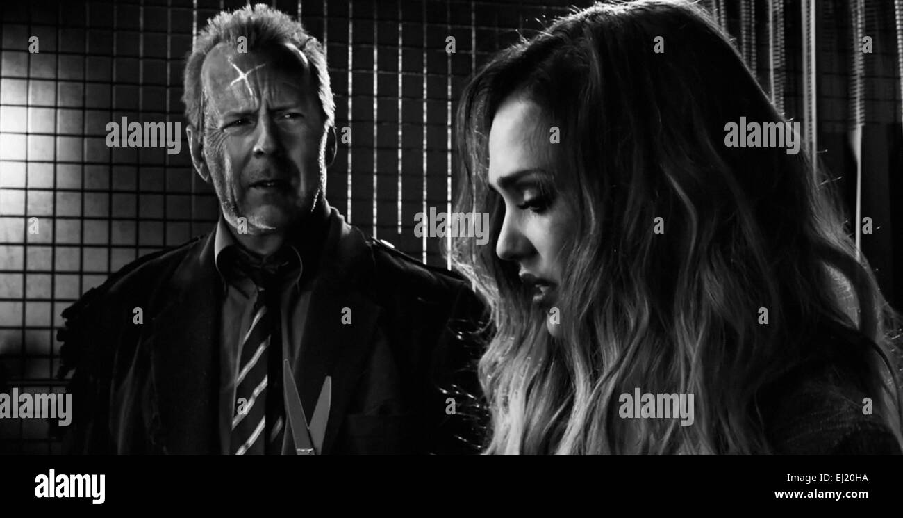 Frank Miller's Sin City: A Dame to Kill For Year : 2014 USA  Director : Frank Miller, Robert Rodriguez Bruce Willis, Jessica Alba Stock Photo