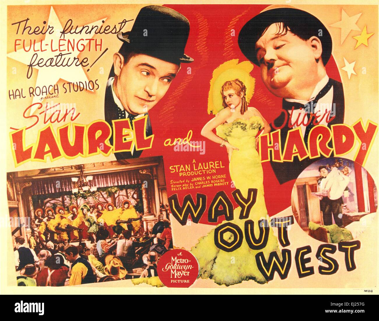 MOVIE FILM WAY OUT WEST LAUREL HARDY CLASSIC WESTERN COMEDY POSTER ART LV10205 