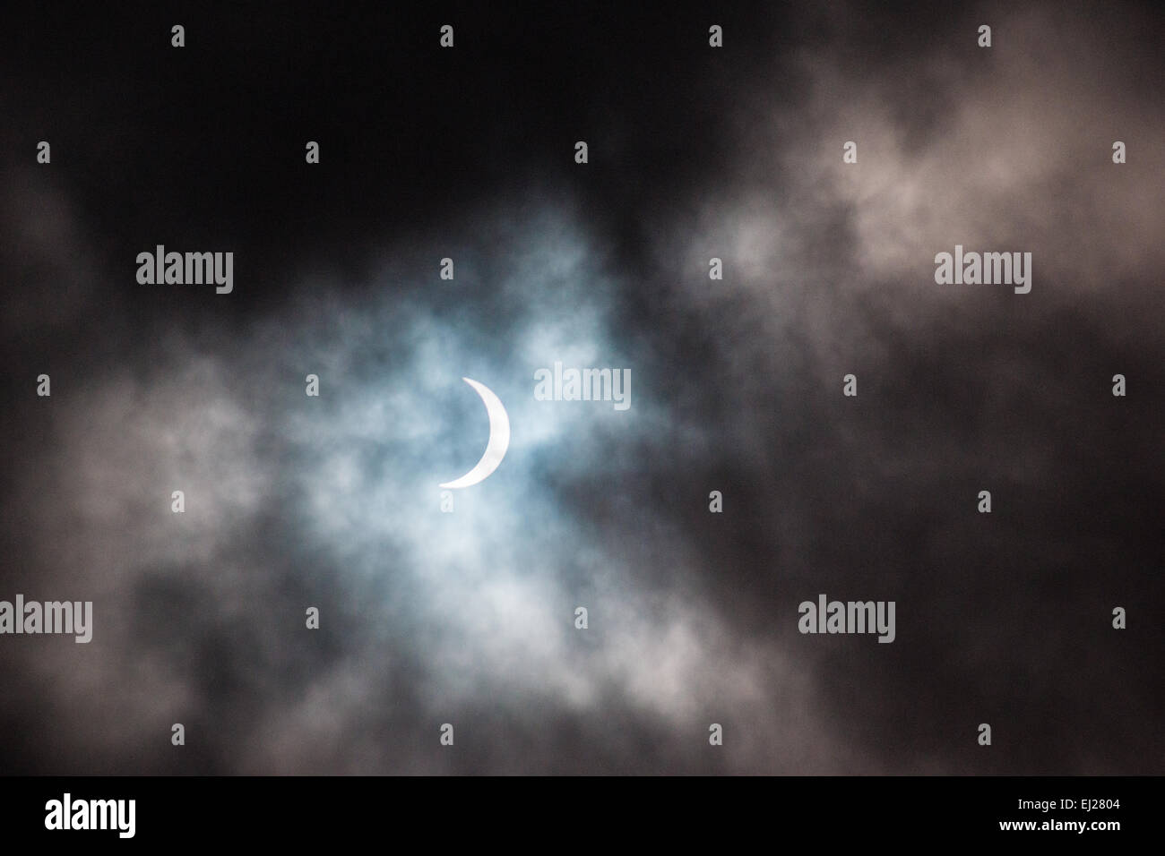 A sun eclipse made the sky have a mystic filling Stock Photo - Alamy