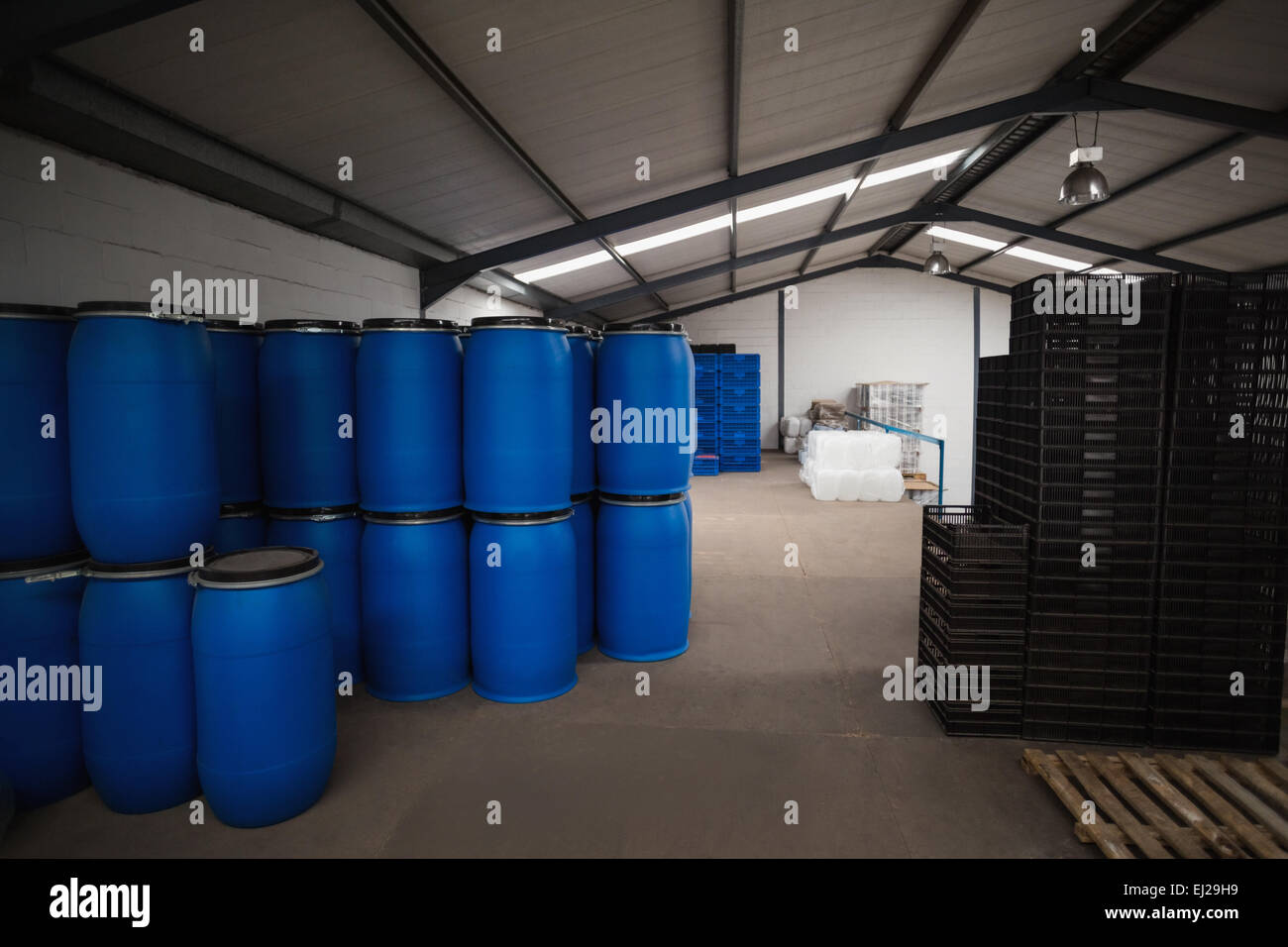 Close up of storage room for containers Stock Photo