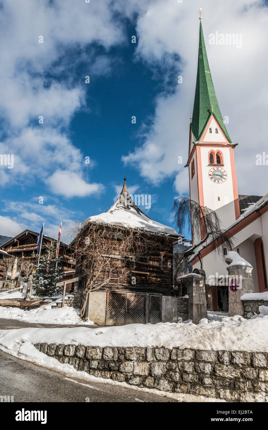 Alpbach village church Stock Photo