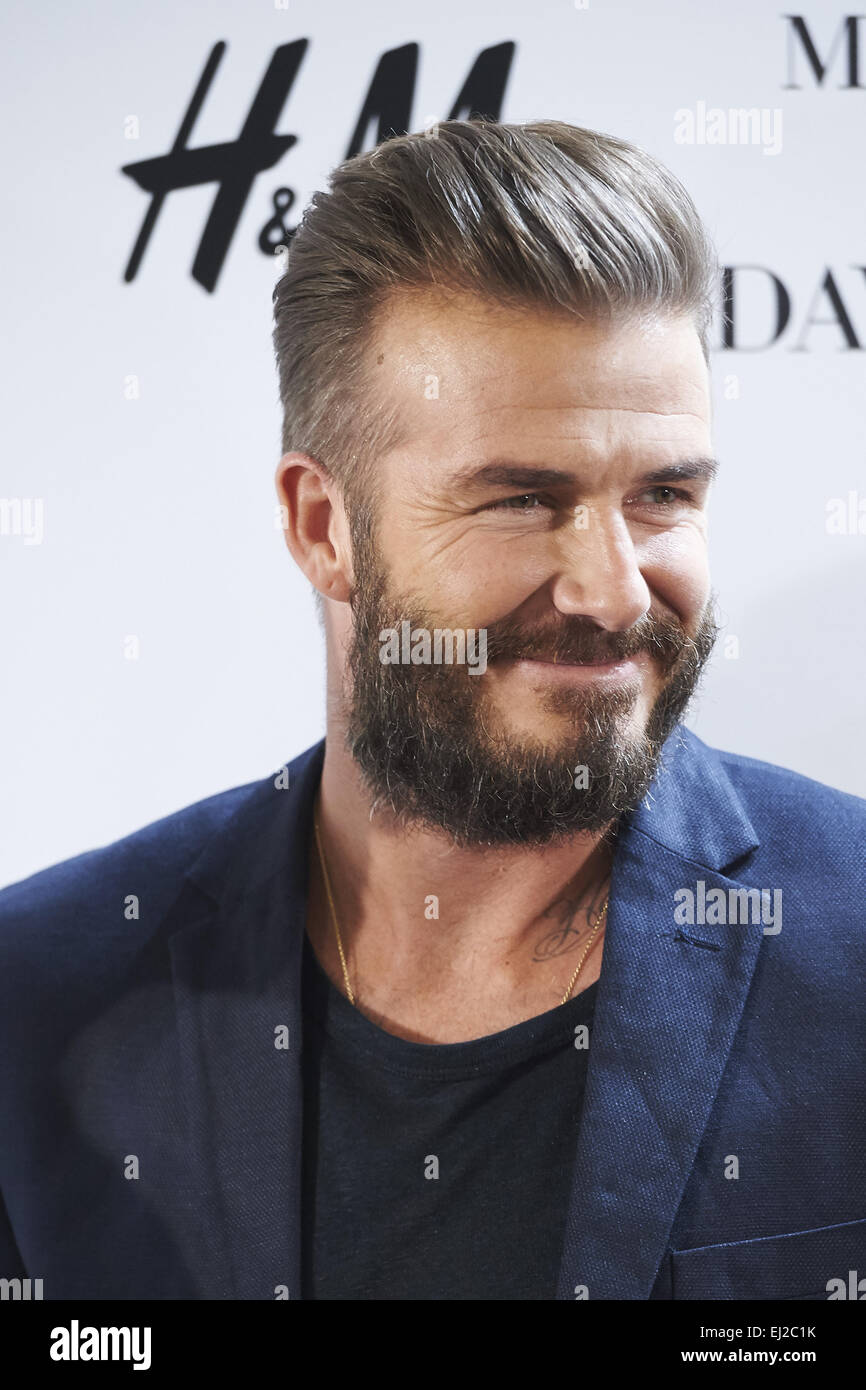 Madrid, Spain. 20th Mar, 2015. David Beckham presents its selection of  unmissable Modern Essentials Collection by H&M for spring-summer at H&M  store on March 20, 2015 in Madrid. David with H &