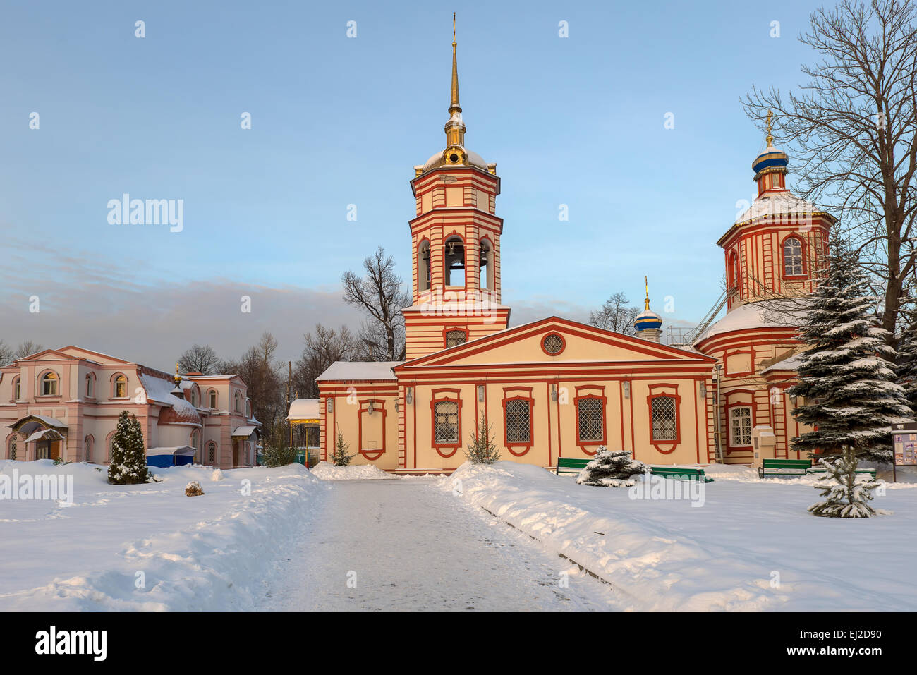Manor Altufievo, the temple of the Exaltation of the Holy Cross. Winter, Moscow Stock Photo