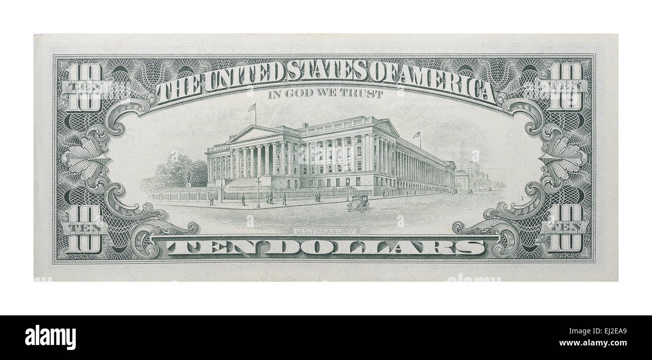 10 US dollars banknote Stock Photo