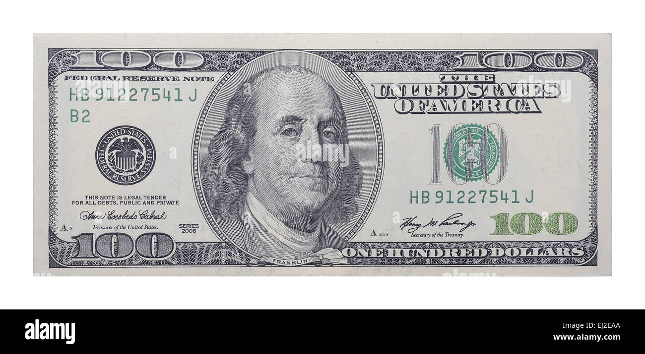 100 US dollars banknote Stock Photo