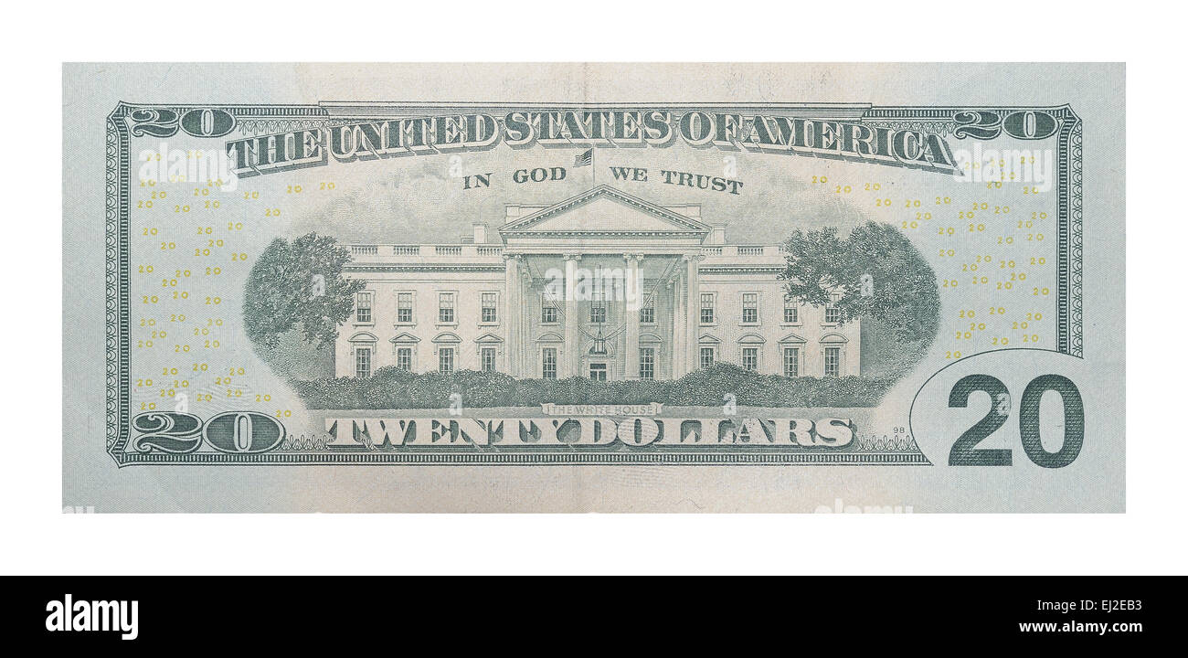 New 20 US dollars banknote Stock Photo