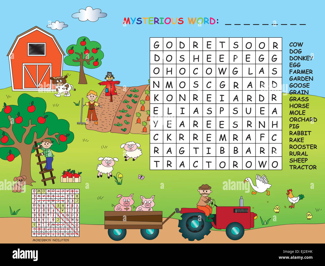 Children playing crossword puzzle game hires stock photography and
