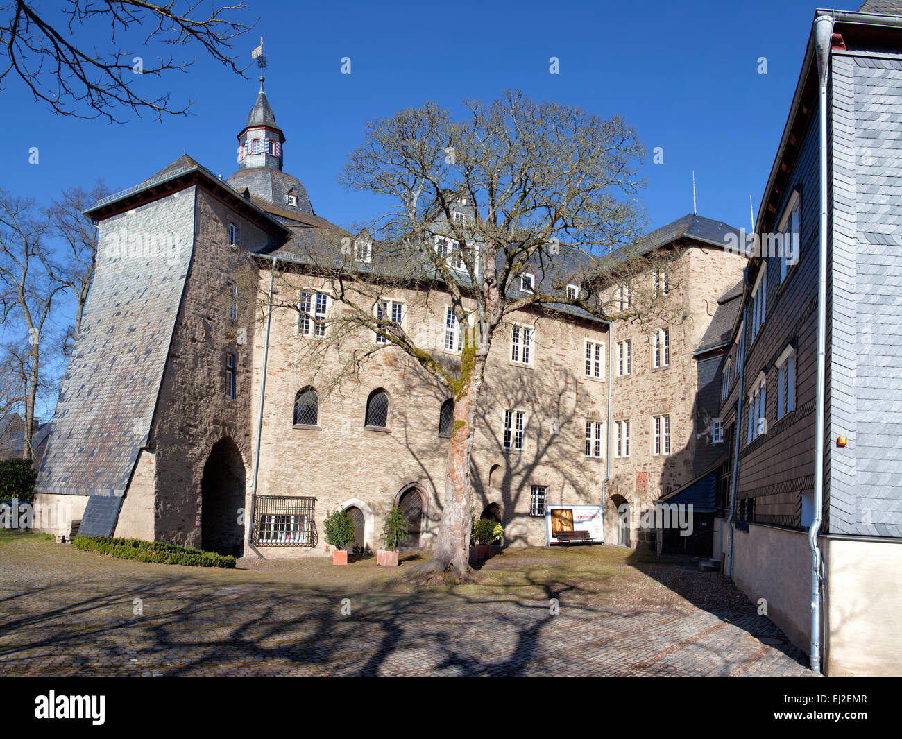 Castle buildings of the Oberes Schloss or Upper Castle, Siegen, North Rhine-Westphalia, Germany, Europe, das obere Schloss, Sieg Stock Photo