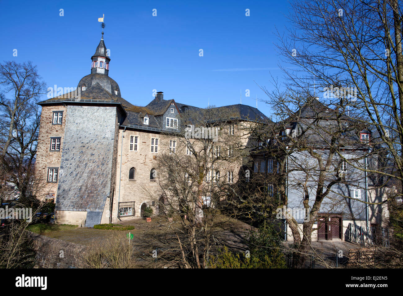 Castle buildings of the Oberes Schloss or Upper Castle, Siegen, North Rhine-Westphalia, Germany, Europe, das obere Schloss, Sieg Stock Photo