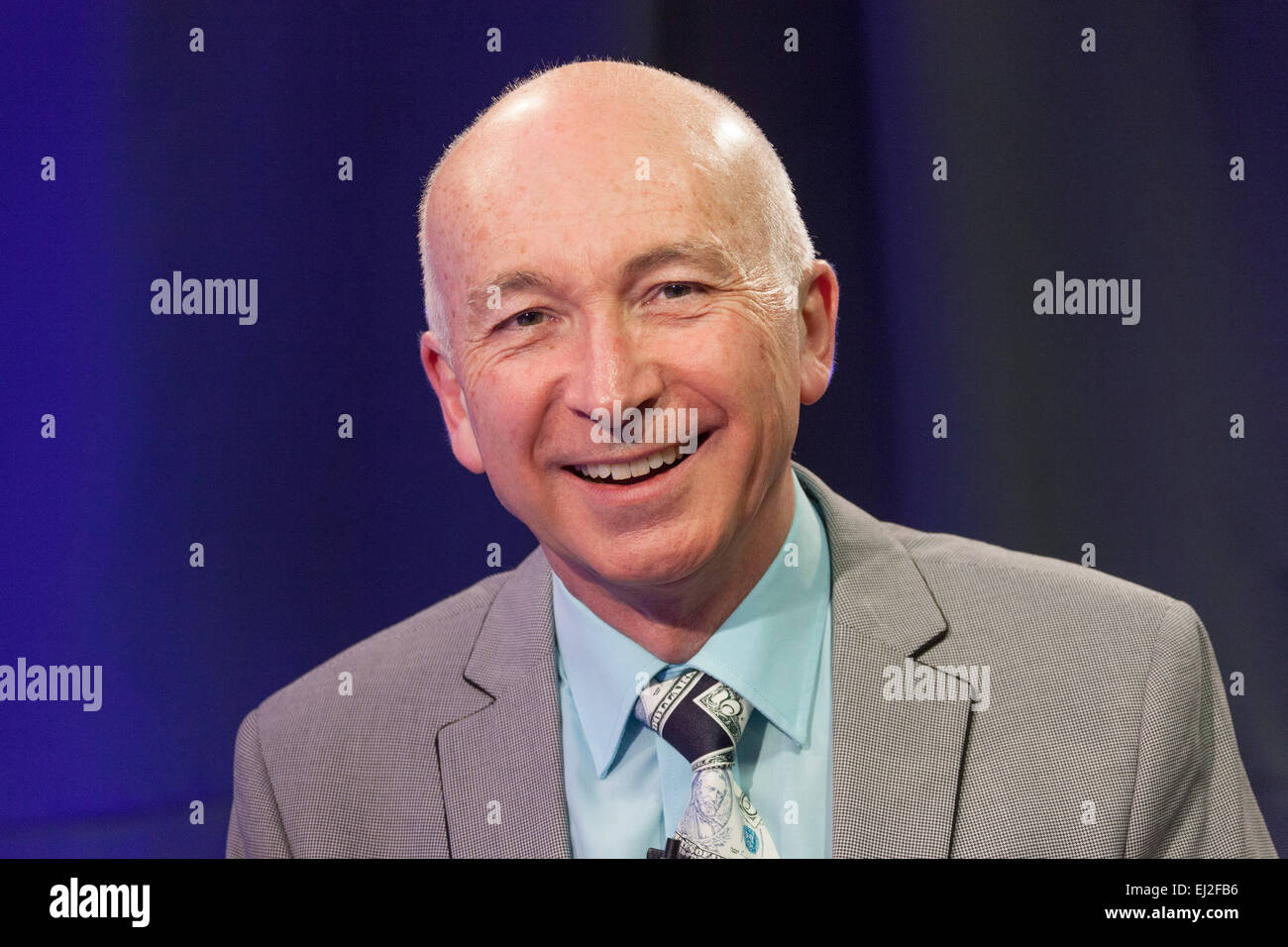 Walsall, West Midlands, UK. 20 March 2015. Comedy writer Colin Edmonds at a recording of ‘The David Hamilton Show’ for Big Centre TV. Hosted by presenter and broadcaster ‘Diddy’ David Hamilton the show features famous personalities from across the music and television spectrum. Credit:  John Henshall / Alamy Live News PER0513 Stock Photo