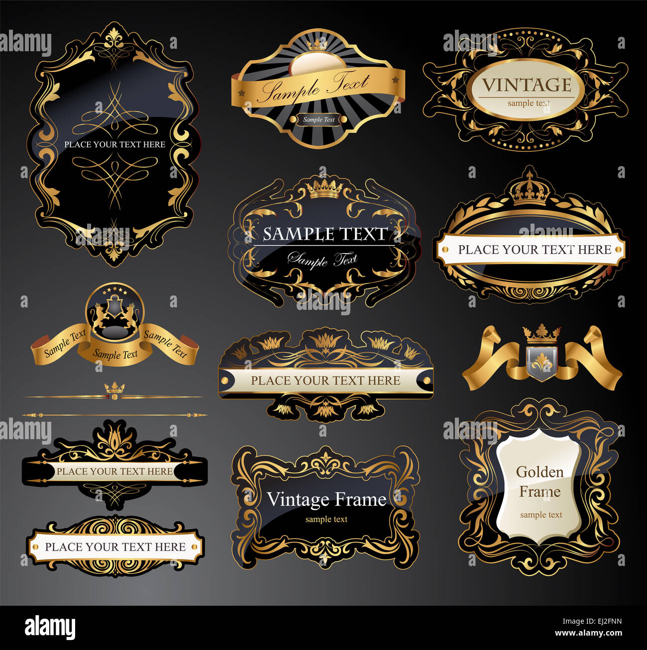 Vector frames and ornamental labels set Stock Photo Alamy