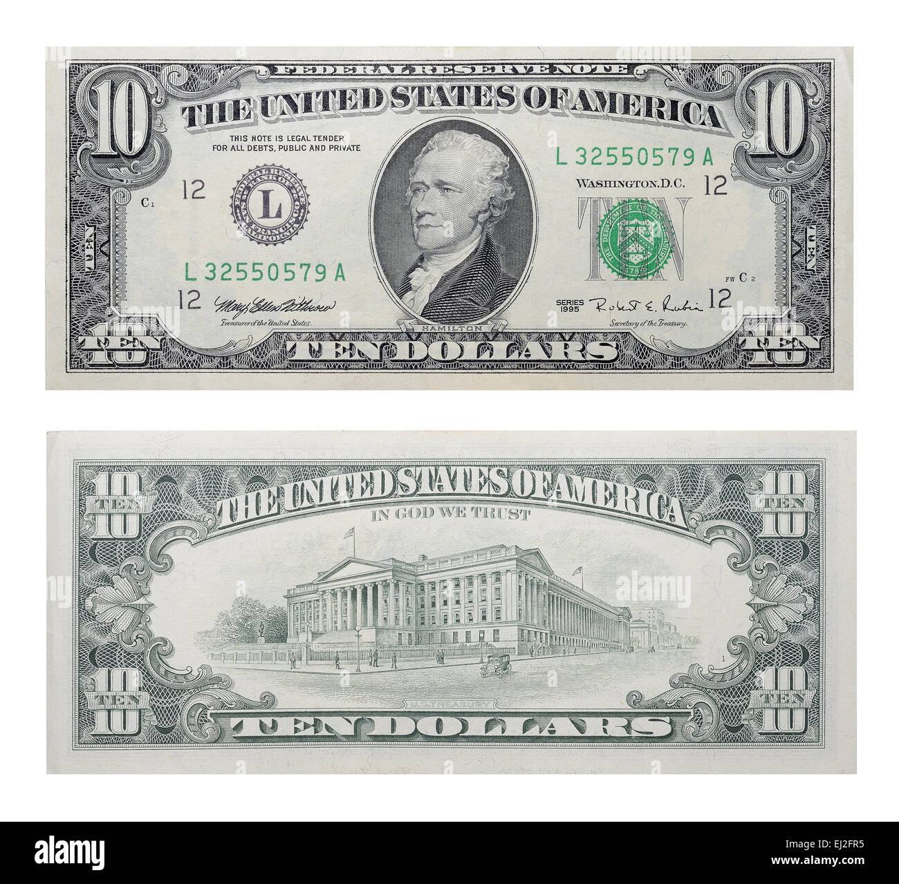 10 Dollars (Federal Reserve Note; colored) - United States – Numista