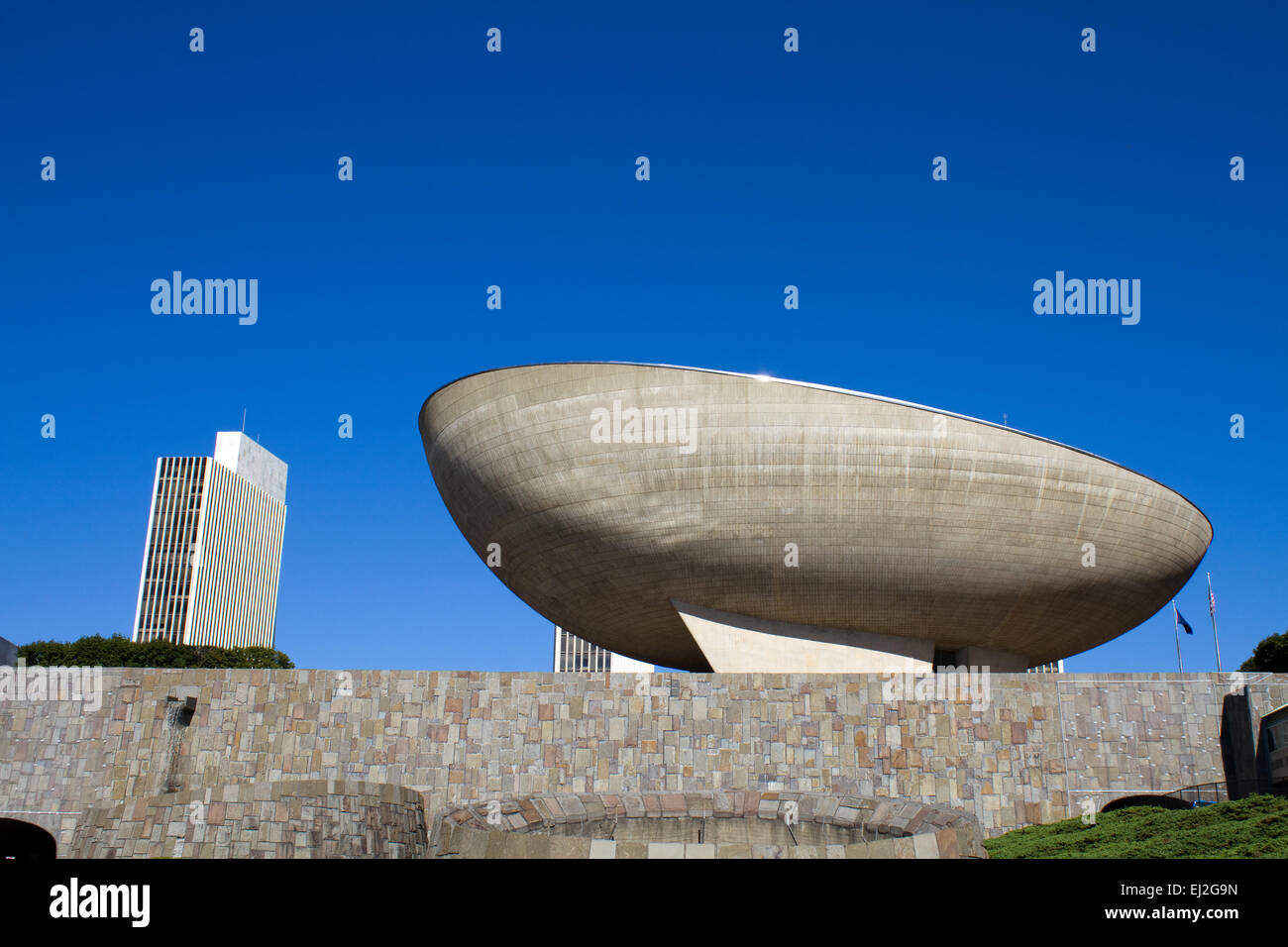 The Egg theater in Albany, New York is a performing art center and is part of the Empire State Plaza owned by the state of NY. Stock Photo