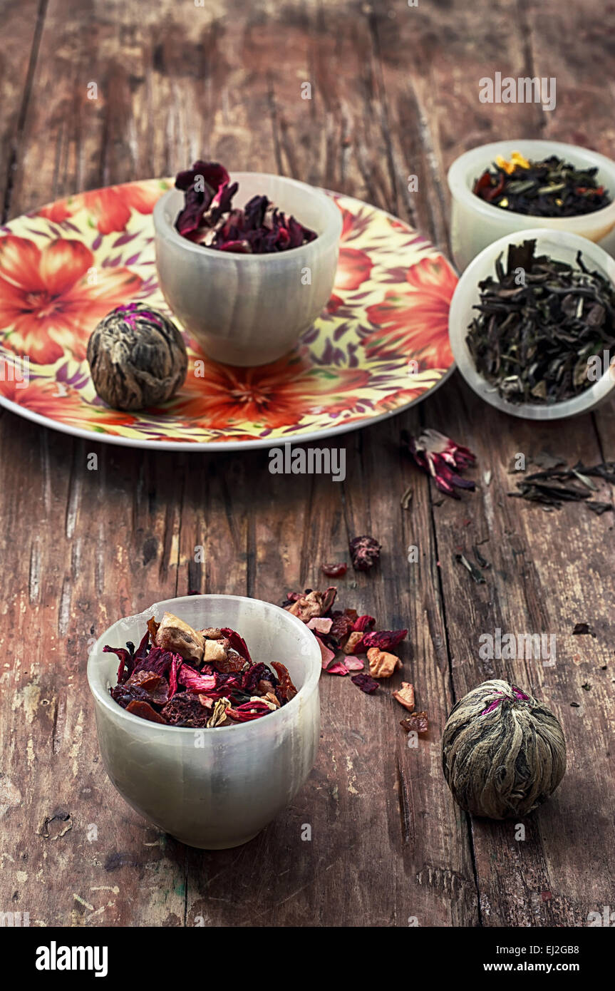 tea strainer and tea leaves Stock Photo Alamy