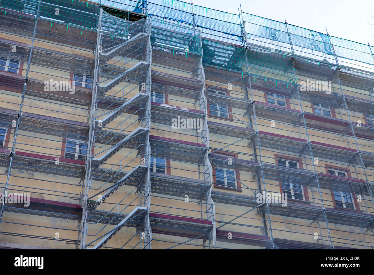 Restoration with scaffolding, Lower Palace, Siegen, North Rhine-Westphalia, Germany, Europe Stock Photo