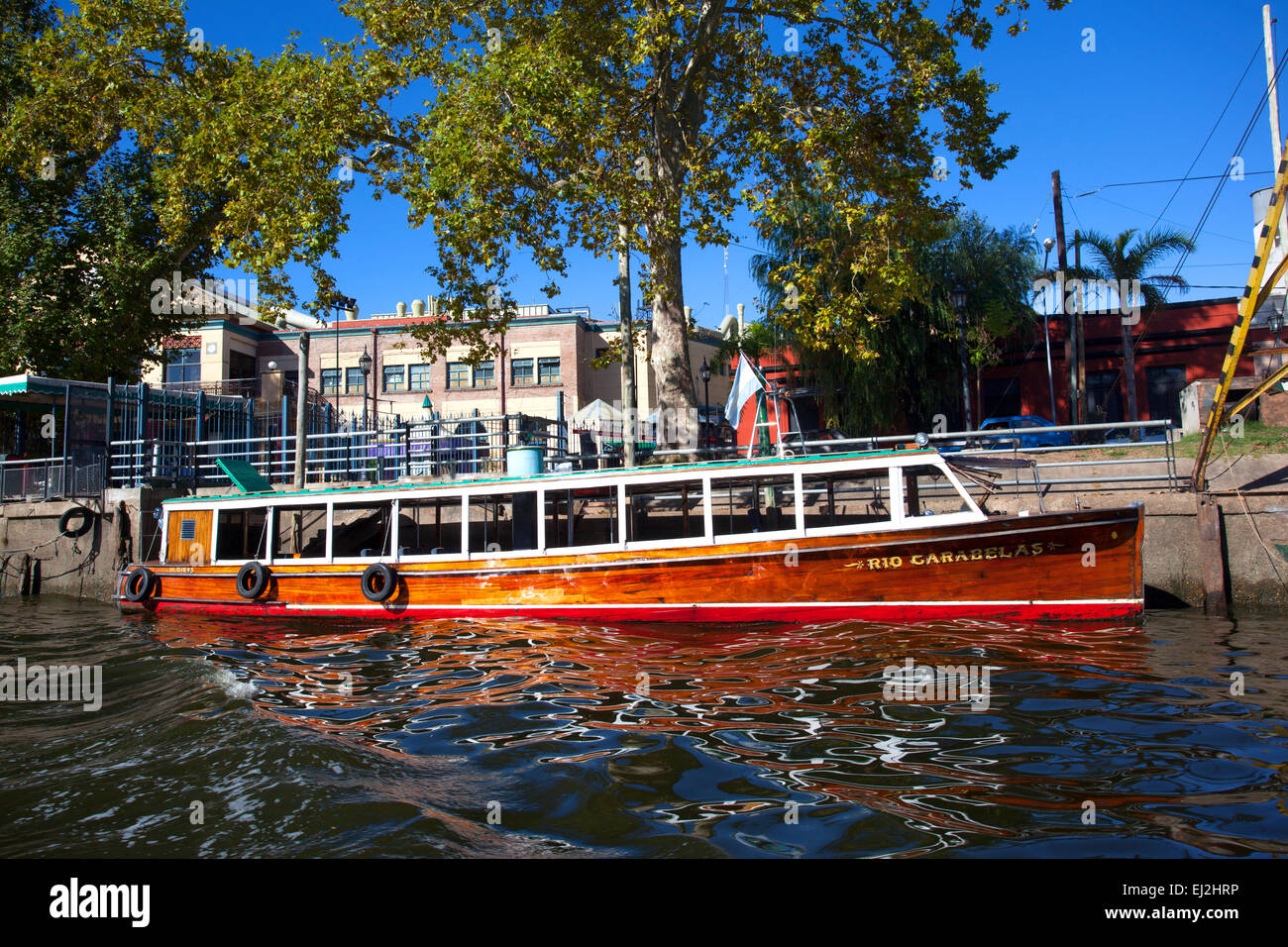Wooden passengers boat (Lancha colectiva). Tigre, Buenos Aires