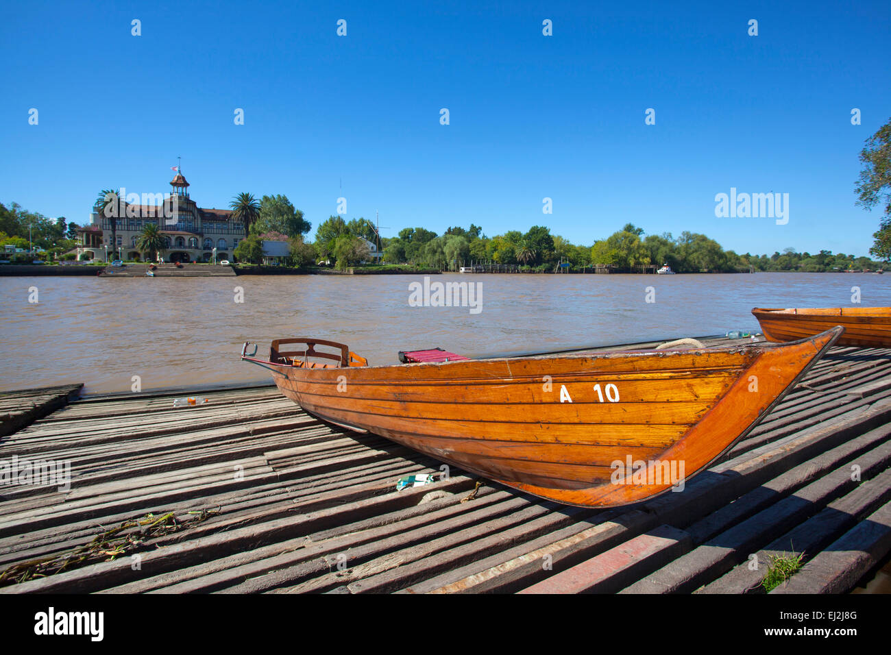 Wooden rowing boat. Tigre, Argentina Stock Photo: 79963536 ...