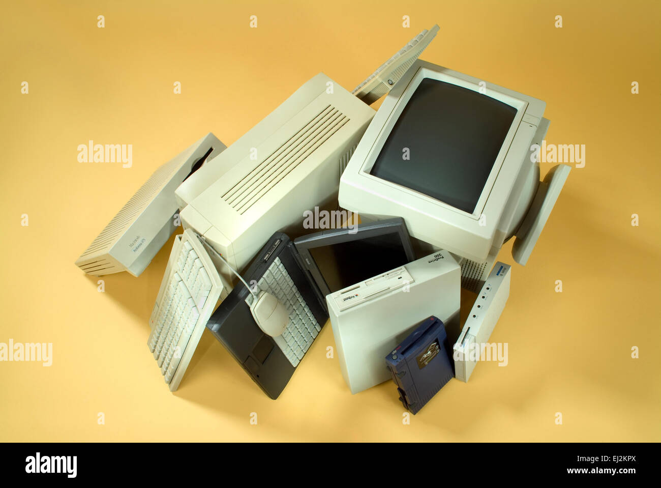 Old computer equipment on a pile Stock Photo Alamy