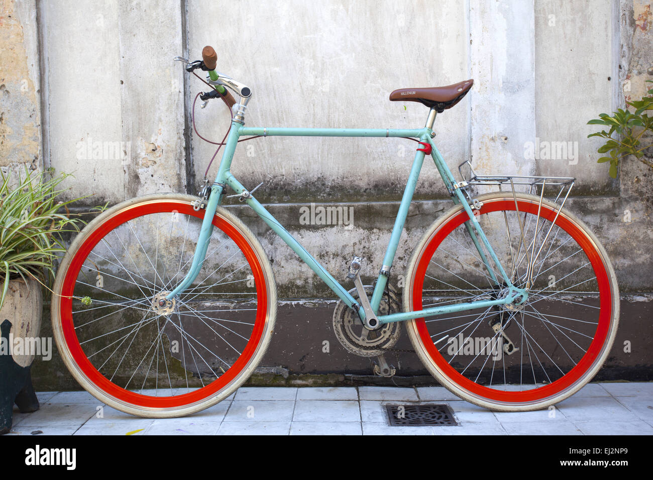 Colored bicycle Stock Photo