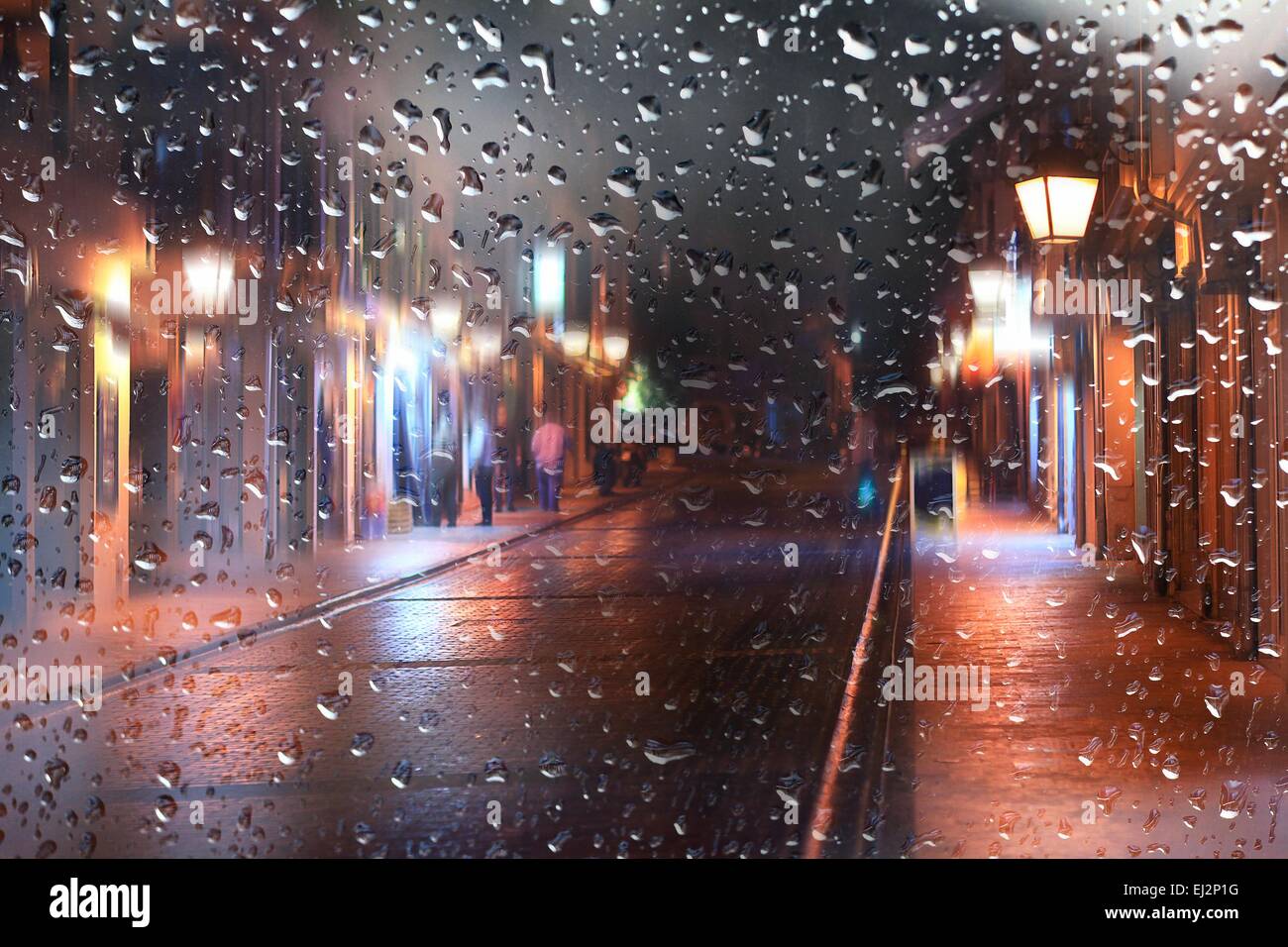 background blur bokeh city lights night Stock Photo