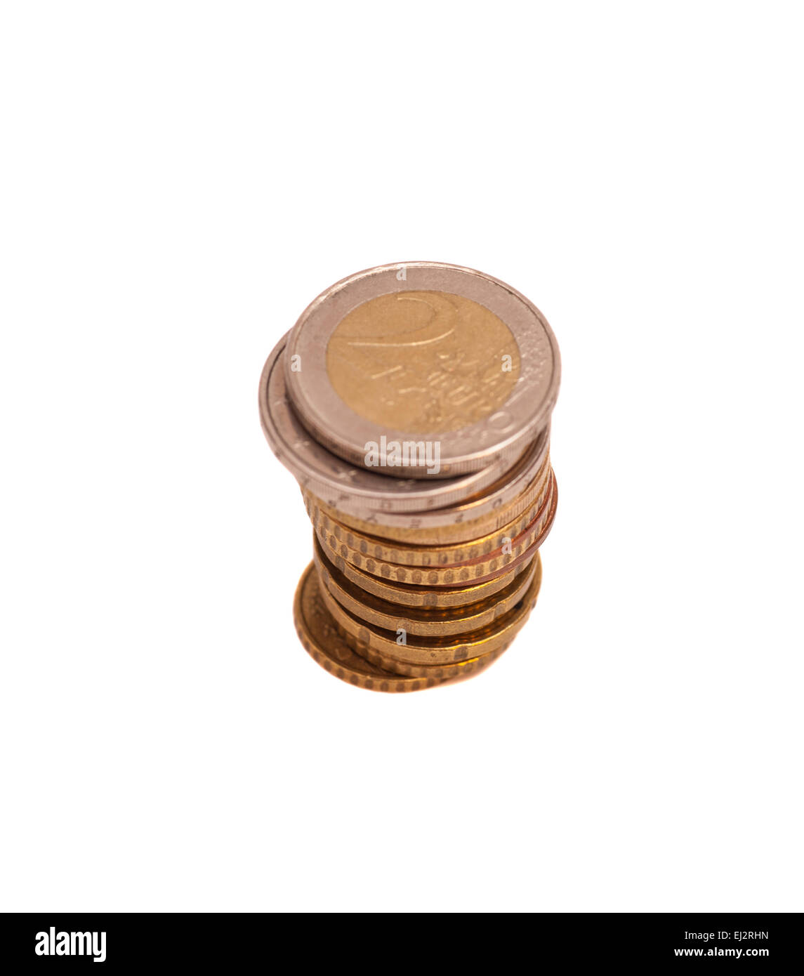 Euro coins isolated on white background Stock Photo - Alamy