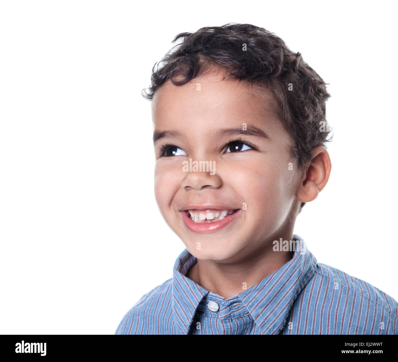 Portrait of a cute african american little boy, isolated on whit Stock ...