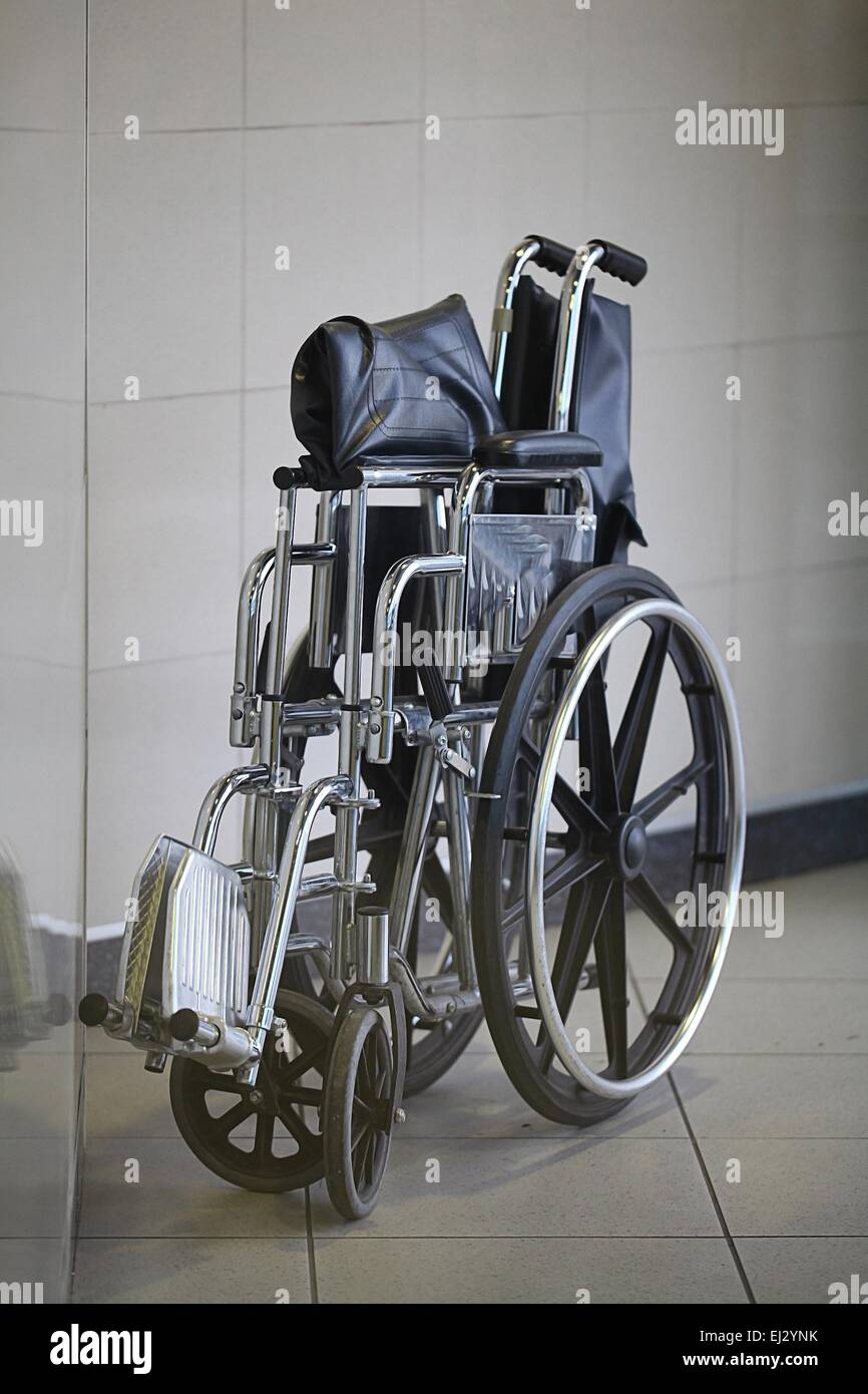 folding wheelchair Stock Photo
