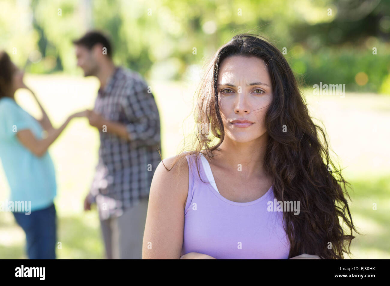 Woman upset at her crush with other girl Stock Photo