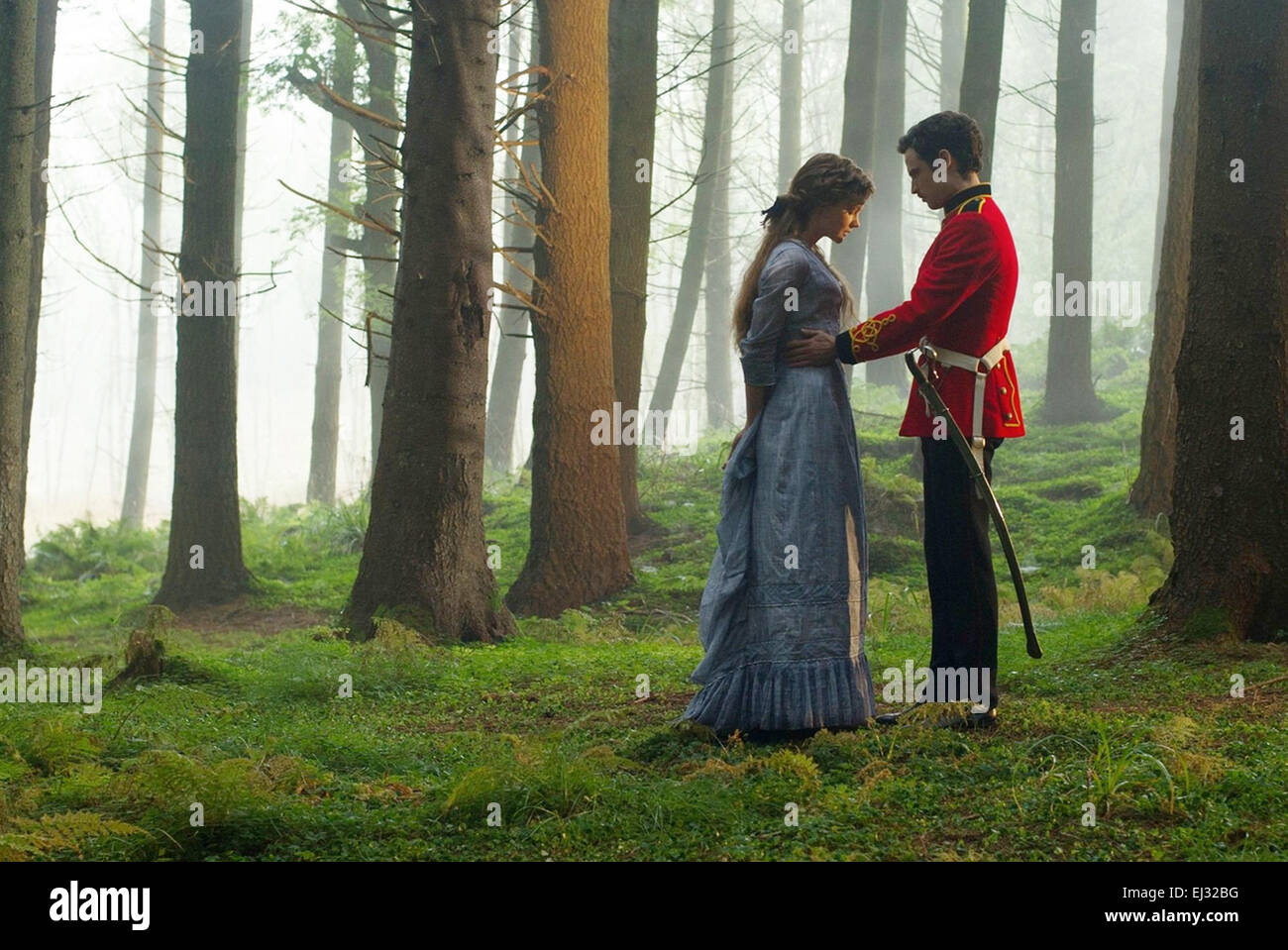 FAR FROM THE MADDING CROWD 2014 Fox Searchlight film with Juno Temple as Fanny Robin and Tom Sturridge as Sergeant Troy Stock Photo