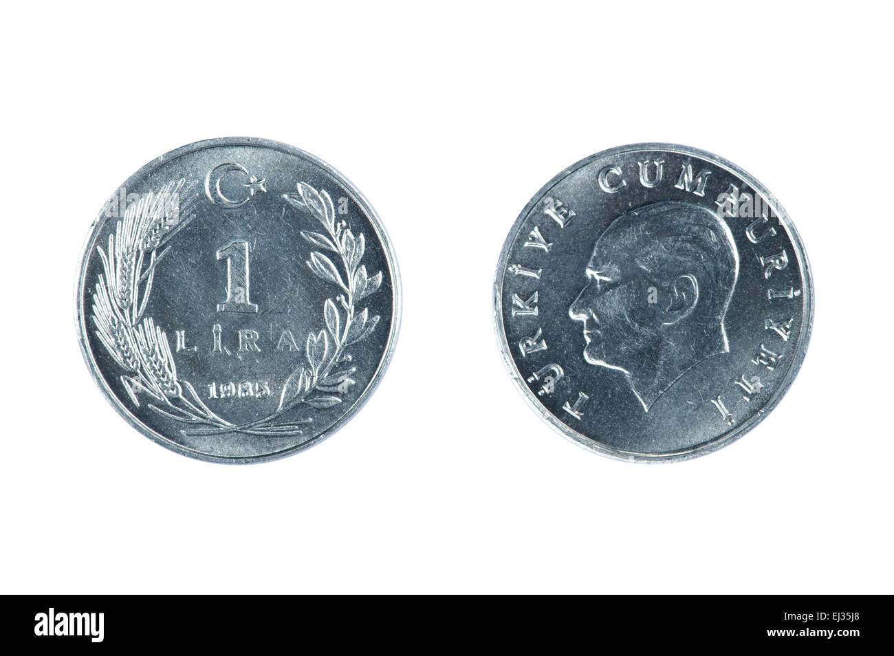 Turkey Object isolated object on white - coin Turkey Stock Photo - Alamy