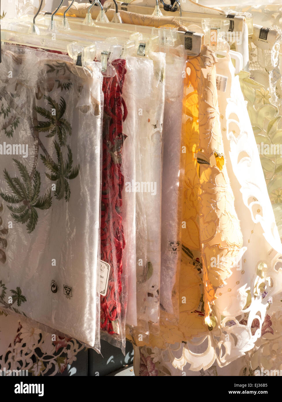 Embroidered Fine Linens in "Lei's Linens" Retail Shop, St Augustine, FL