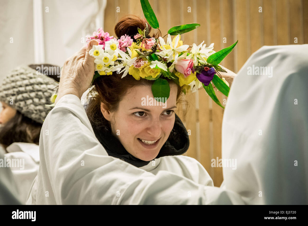 London, UK. 20th March, 2015. British Druid Order prepare for Spring ...