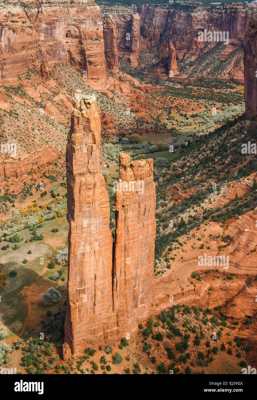The Spike Rocks, Canyon de Chelly National Monument, Utah, USA Stock