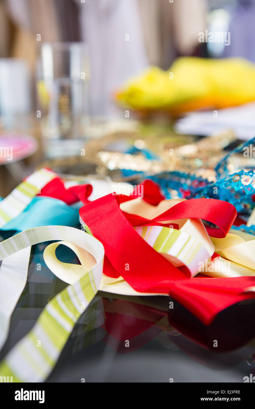 Fashion designers table Stock Photo Alamy