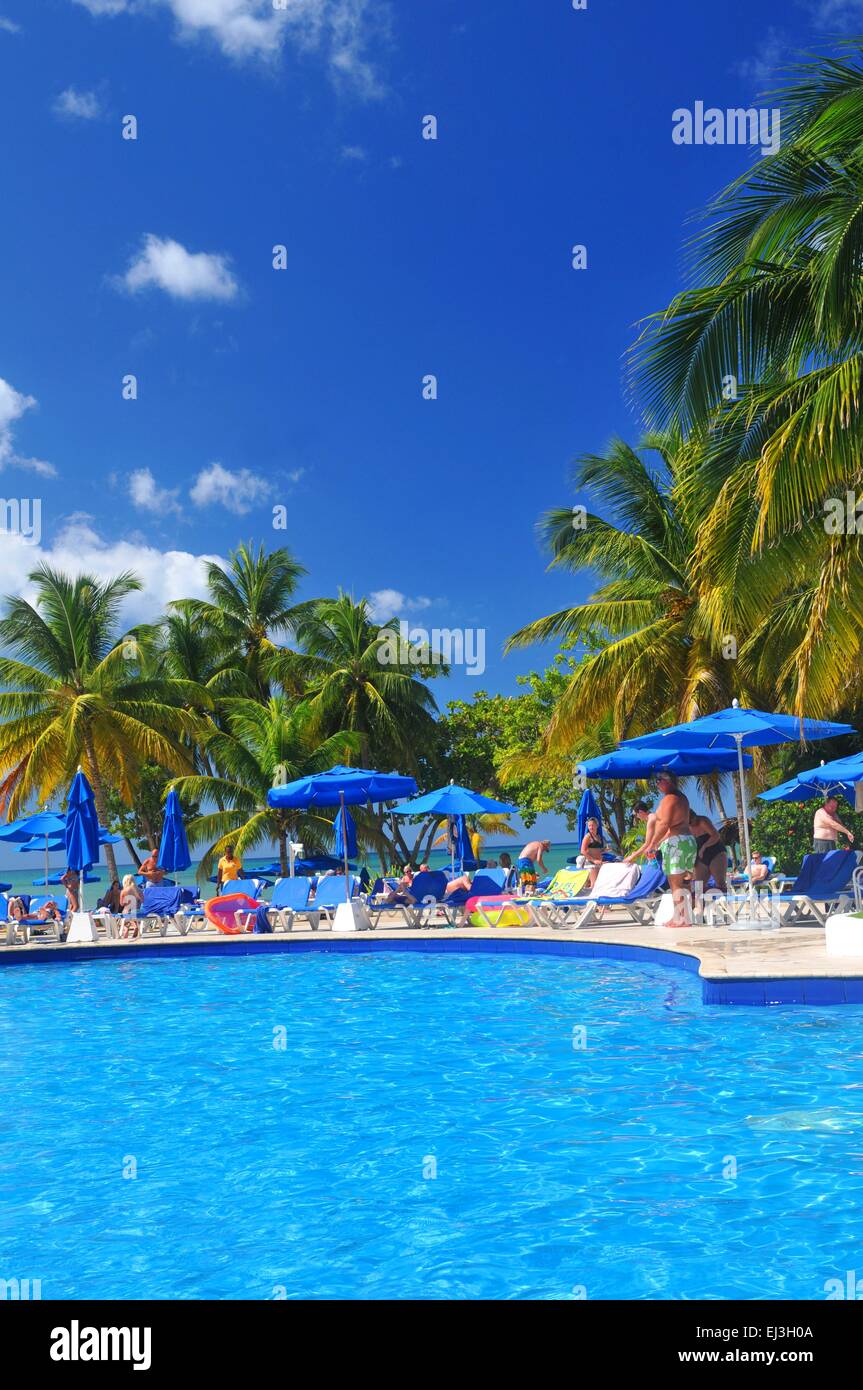 SAINT LUCIA, CARIBBEAN DECEMBER 10, 2014 Tourists relax by the
