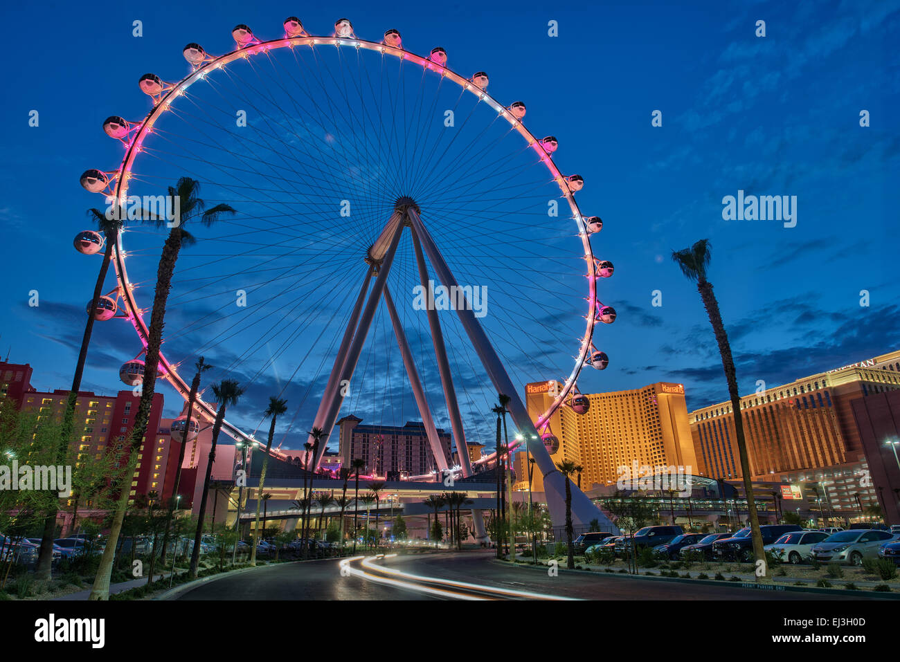High Roller Ferris Wheel at The Linq entertainment district in Las Vegas, Nevada Stock Photo