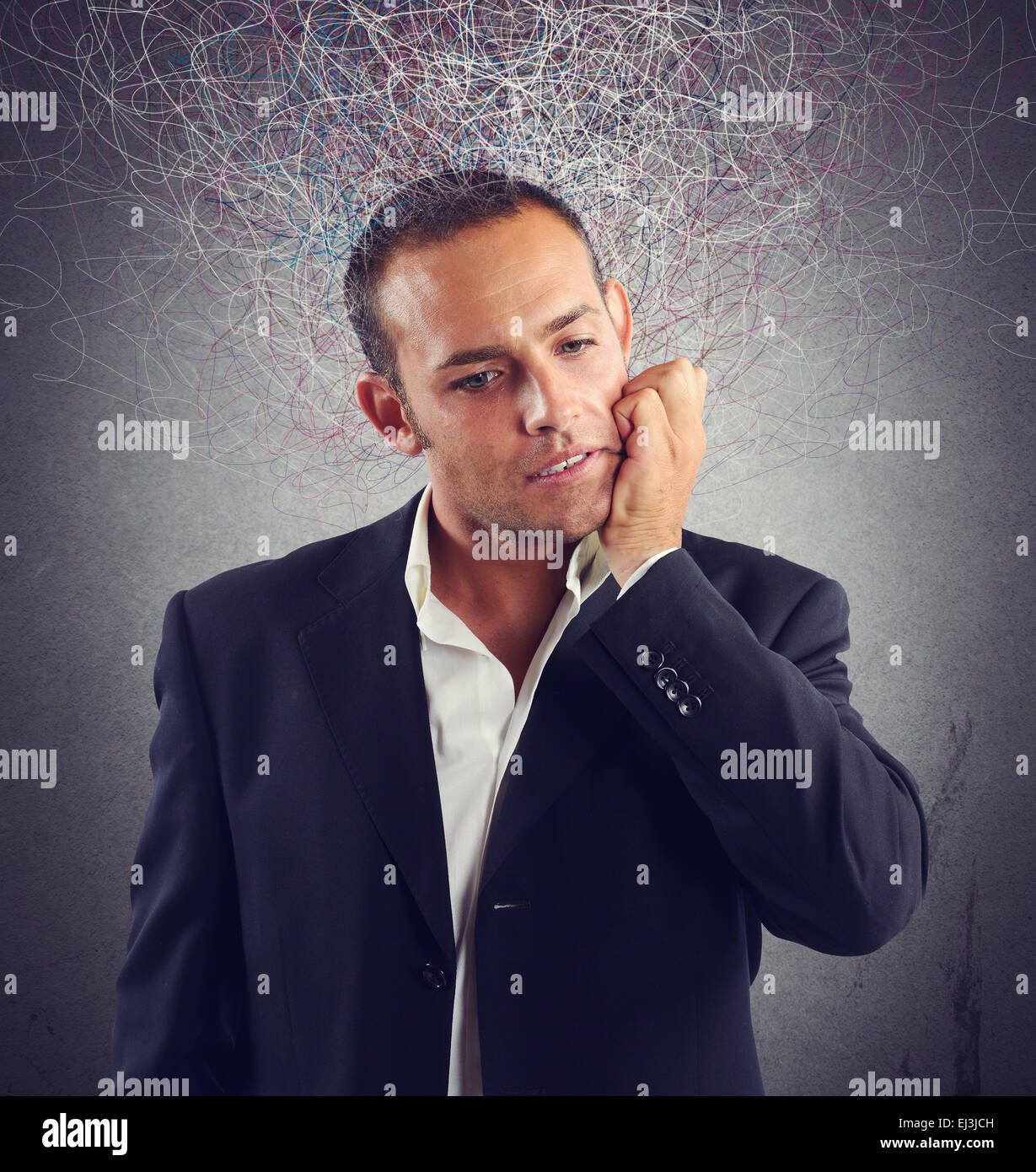 Confused businessman Stock Photo