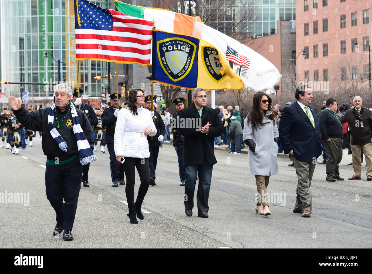 North Ward Council Member Anibal Ramos during the 2013 St. Patrick's Day parade. Newark, New Jersey. USA Stock Photo