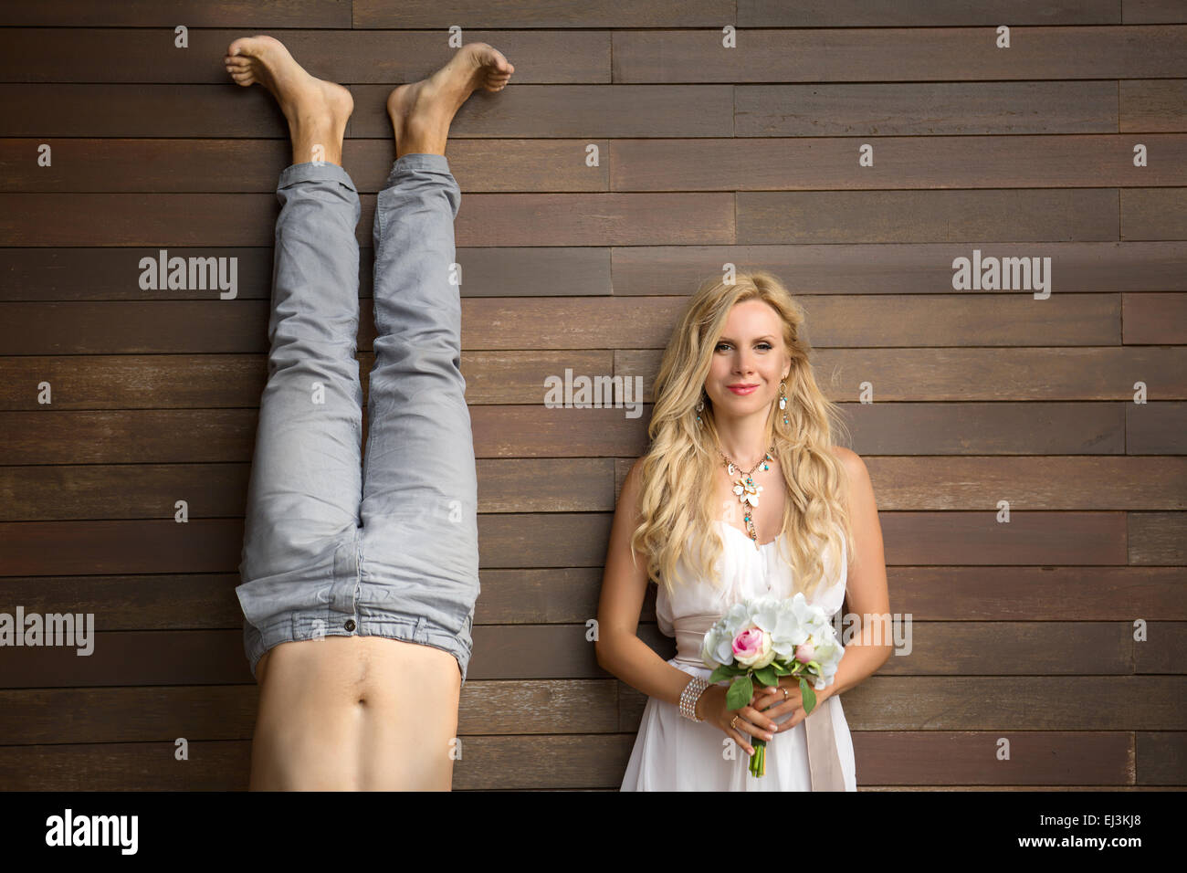 Funny young couple Stock Photo