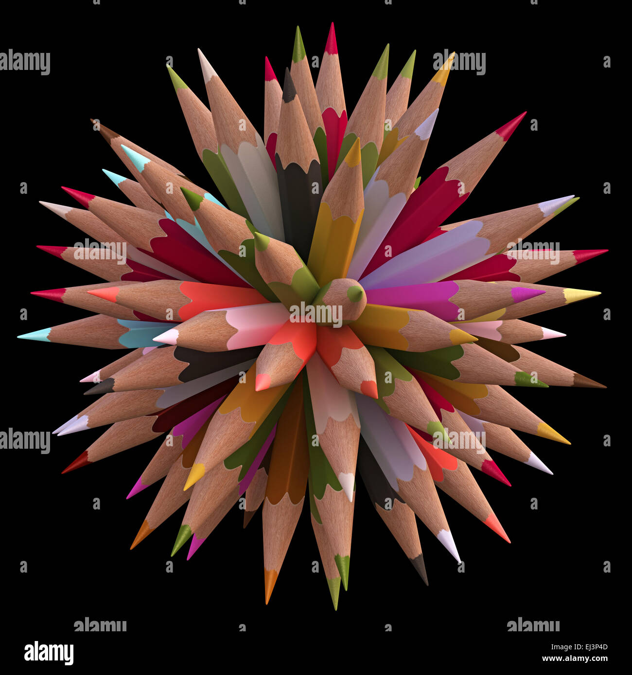 Colouring pencils, illustration Stock Photo