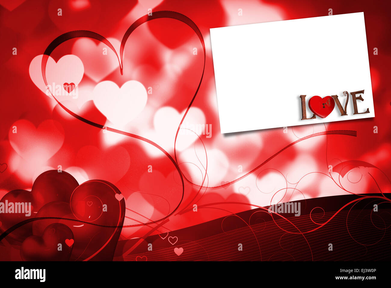 Composite image of love with lock and key Stock Photo
