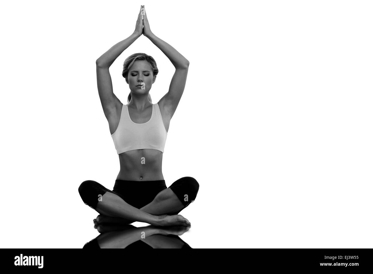 Lotus Pose With Hands Over Head Lotus Pose With Hands Over Head