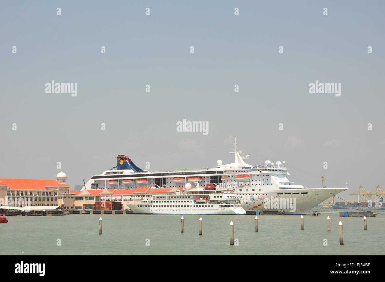 passenger cruise ship in Penang Port Stock Photo