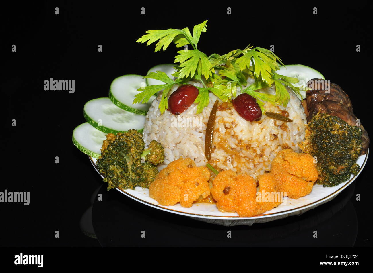 vegetable coconut milk rice with fried bean curds Stock Photo Alamy